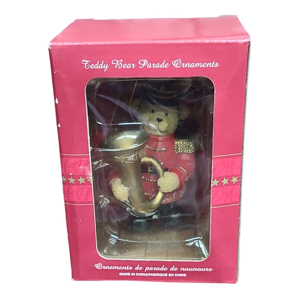 NIB Vintage 90's Teddy Bear Parade Ornament TUBA Rare